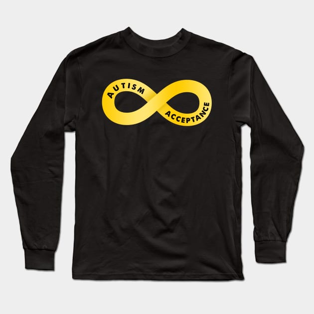 Gold Infinity Symbol For Autism Long Sleeve T-Shirt by mia_me